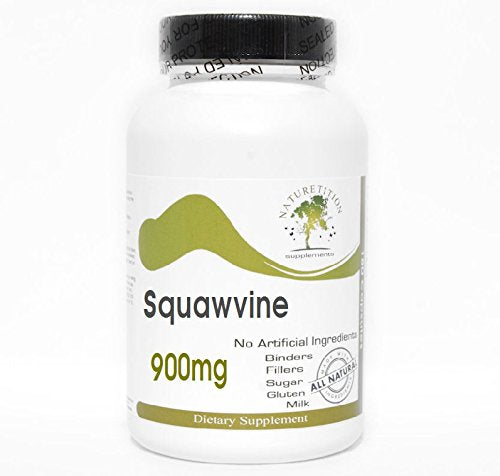 Squawvine 900mg - Partridge Berry ~ 100 Capsules - No Additives ~ Naturetition Supplements