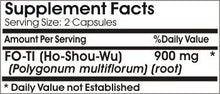 Load image into Gallery viewer, Fo-Ti Ho-Shou-Wu 900mg ~ 200 Capsules - No Additives ~ Naturetition Supplements
