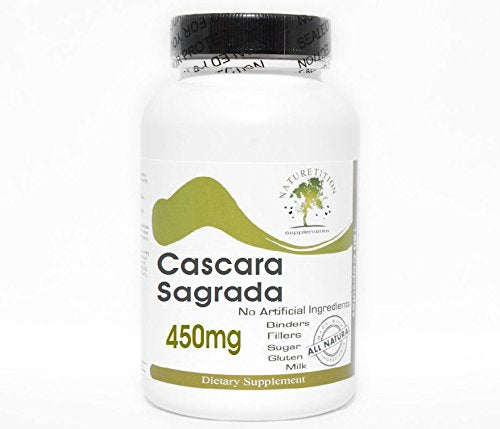 Cascara Sagrada 450mg ~ 200 Capsules - No Additives ~ Naturetition Supplements