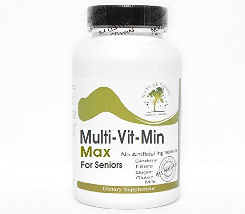 Multi-VIT-Min Max for Seniors ~ 100 Capsules - Vitamins Mineral No Additives ~ Naturetition Supplements