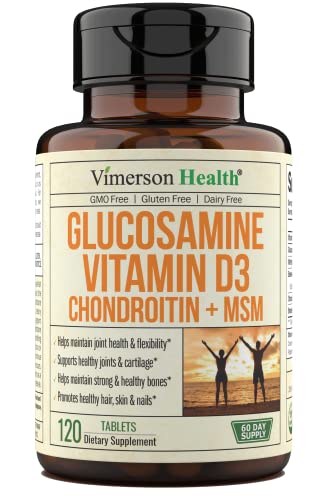 Glucosamine Chondroitin Sulfate and Vitamin D3 with Boswellia, MSM and Bromelain. Joint and Skin Supplement. Promotes Good Hair, Skin and Nail Health. Maintains Strong Bone Flexibility and Mobility
