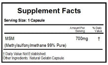 Load image into Gallery viewer, MSM 700mg ~ 120 Capsules - No Additives ~ Naturetition Supplements
