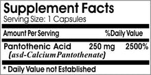 Load image into Gallery viewer, Pantothenic Acid 250mg ~ 200 Capsules - No Additives ~ Naturetition Supplements
