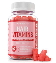 Load image into Gallery viewer, Premium Hair Vitamins Supplement - Gummy Vitamins w/ Biotin, Folic Acid, Vitamins A &amp; D - Supports Faster Hair Growth and Promotes Healthy Hair, Skin, and Nails - 60 Non-GMO Berry Flavored Gummies
