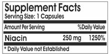 Load image into Gallery viewer, Niacin 250mg ~ 200 Capsules - No Additives ~ Naturetition Supplements
