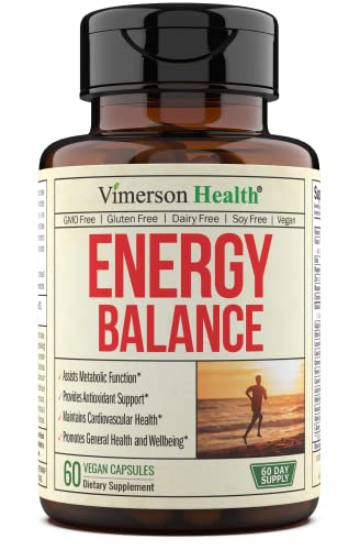 Daily Energy & Metabolism Support Supplement - Increased Natural Energy Boost, Helps Your Metabolism. Herbs & Vitamins with Biotin, Alpha Lipoic Acid, Vanadium, Chromium. Caffeine Free. 60 Capsules