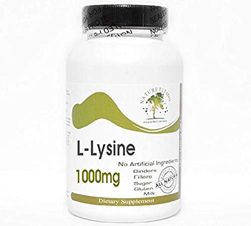 L-Lysine 1000mg ~ 100 Capsules - No Additives ~ Naturetition Supplements