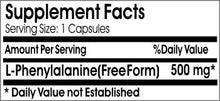 Load image into Gallery viewer, L-Phenylalanine 500mg ~ 200 Capsules - No Additives ~ Naturetition Supplements
