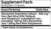 Load image into Gallery viewer, Resveratrol with Red Wine 550mg ~ 90 Capsules - No Additives ~ Naturetition Supplements
