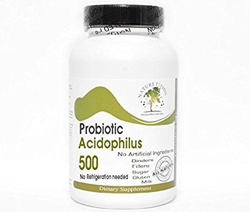 Probiotic Acidophilus 500 Million Live Active Cultures - 450mg - No Refrigeration Needed ~ 100 Capsules - No Additives ~ Naturetition Supplements