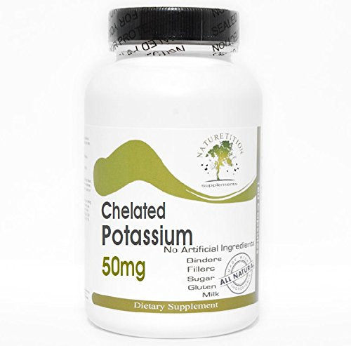 Chelated Potassium 99mg ~ 200 Capsules - No Additives ~ Naturetition Supplements