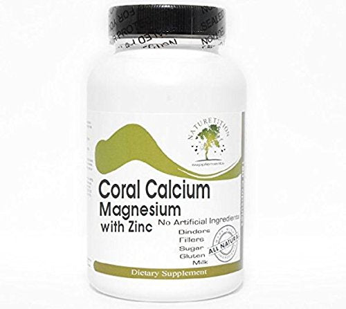 Coral Calcium 500mg Magnesium 250mg with Zinc 12.5mg ~ 100 Capsules - No Additives ~ Naturetition Supplements
