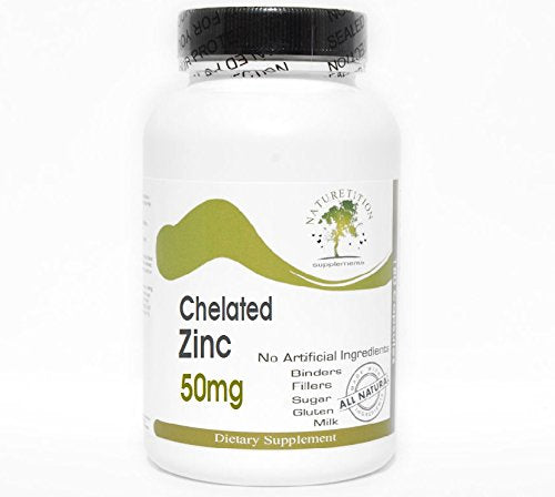 Chelated Zinc 50mg ~ 100 Capsules - No Additives ~ Naturetition Supplements