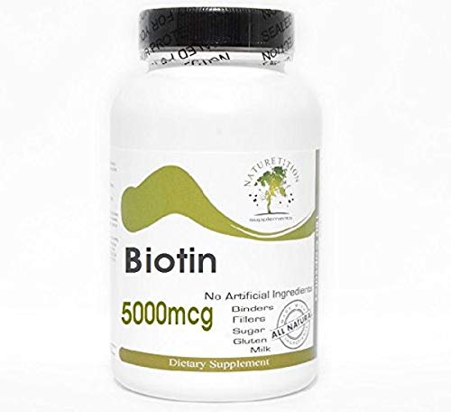 Biotin 5000mcg ~ 200 Capsules - No Additives ~ Naturetition Supplements