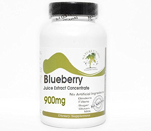 Blueberry Juice Extract Concentrate 900mg ~ 200 Capsules - No Additives ~ Naturetition Supplements