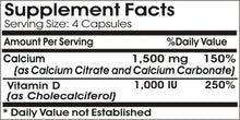 Load image into Gallery viewer, Super Calcium + Vitamin D 1500mg/1000IU // 100 Capsules // Pure // by PureControl Supplements
