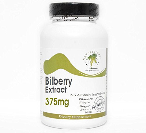Bilberry Extract 375mg ~ 200 Capsules - No Additives ~ Naturetition Supplements