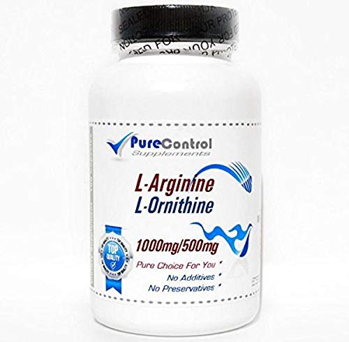 L-Arginine and L-Ornithine 1000mg/500mg // 200 Capsules // Pure // by PureControl Supplements