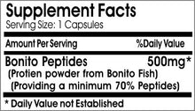 Load image into Gallery viewer, Bonito Peptides 500mg ~ 100 Capsules - No Additives ~ Naturetition Supplements

