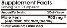 Load image into Gallery viewer, Male Fern 900mg ~ 180 Capsules - No Additives ~ Naturetition Supplements
