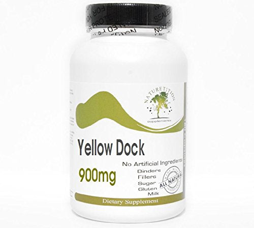 Yellow Dock 900mg ~ 200 Capsules - No Additives ~ Naturetition Supplements