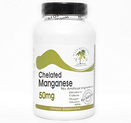 Chelated Manganese 50mg ~ 100 Capsules - No Additives ~ Naturetition Supplements