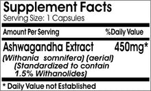 Load image into Gallery viewer, Ashwagandha Standardized Extract 450mg ~ 180 Capsules - No Additives ~ Naturetition Supplements
