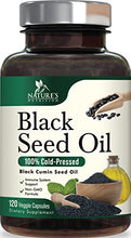 Load image into Gallery viewer, Black Seed Oil Capsules 1000mg, Premium Cold Pressed Nigella Sativa Black Cumin Seed Oil, Immune Support and Digestion Support from Vegan, Non-GMO, Blackseed Oil Softgel Supplement - 120 Capsules
