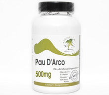 Load image into Gallery viewer, PAU D&#39;Arco 500mg ~ 100 Capsules - No Additives ~ Naturetition Supplements
