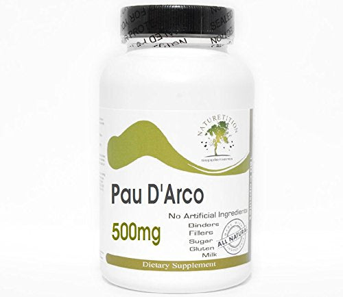 PAU D'Arco 500mg ~ 100 Capsules - No Additives ~ Naturetition Supplements