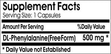 Load image into Gallery viewer, DL-Phenylalanine 500mg ~ 100 Capsules - No Additives ~ Naturetition Supplements
