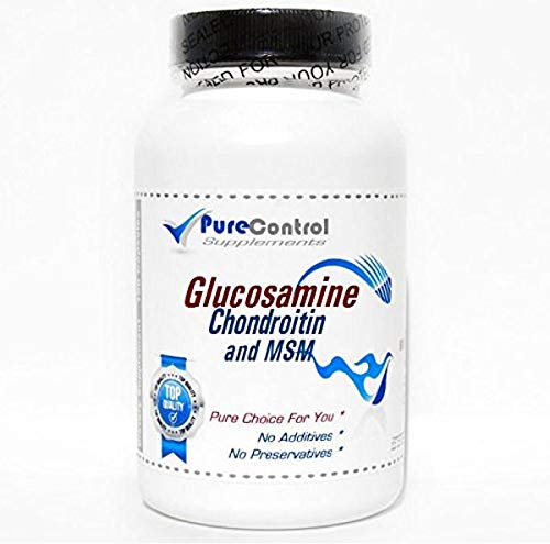 Glucosamine 750mg, Chondroitin 600mg and MSM 500mg Triple Strength // 200 Capsules // Pure // by PureControl Supplements