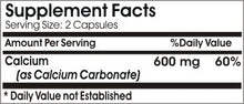 Load image into Gallery viewer, Calcium Carbonate 600mg // 100 Capsules // Pure // by PureControl Supplements
