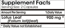 Load image into Gallery viewer, Lotus Leaf 900mg ~ 90 Capsules - No Additives ~ Naturetition Supplements
