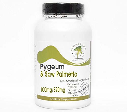 Pygeum 100mg & Saw Palmetto 320mg Standardized Extract ~ 200 Capsules - No Additives ~ Naturetition Supplements