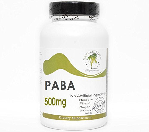 PABA 500mg ~ 100 Capsules - No Additives ~ Naturetition Supplements