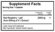 Load image into Gallery viewer, Red Raspberry Leaf Extract 2000mg ~ 120 Capsules - No Additives ~ Naturetition Supplements

