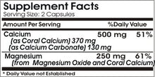 Load image into Gallery viewer, Coral Calcium 500mg Magnesium 250mg // 200 Capsules // Pure // by PureControl Supplements
