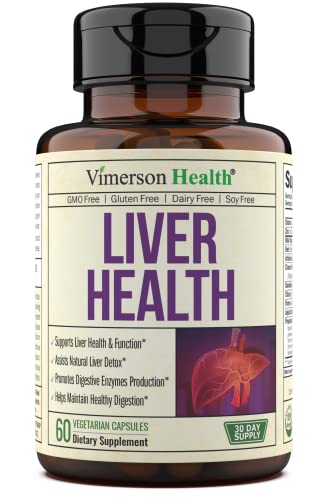 Liver Health Detox Support Supplement - Herbal Blend for Men & Women with Artichoke Extract, Milk Thistle, Dandelion Root, Turmeric, Beet Root, Alfalfa, Choline & Celery Seed. 60 Capsules. Non GMO