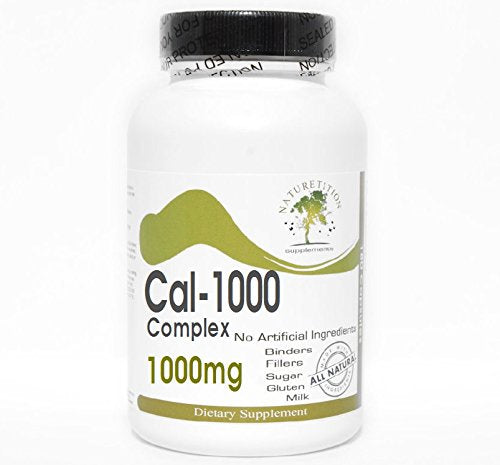 Cal-1000 Complex Calcium 1000mg ~ 200 Capsules - No Additives ~ Naturetition Supplements