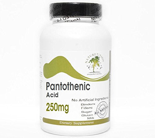 Pantothenic Acid 250mg ~ 200 Capsules - No Additives ~ Naturetition Supplements