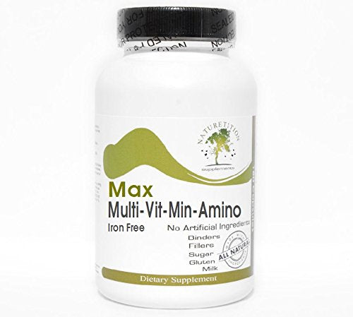 Max Multi-VIT-Min-Amino Vitamins Minerals Amino Acids Iron Free ~ 200 Capsules - No Additives ~ Naturetition Supplements