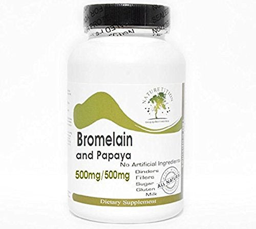 Bromelain 500mg and Papaya 500mg ~ 180 Capsules - No Additives ~ Naturetition Supplements