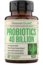 Load image into Gallery viewer, Probiotics 40 Billion CFU Supplement. Helps Improve Digestive, Urinary and Immune Health. Promotes Positive Probiotic Balance and Optimal Nutrient Absorption. Supports Immune System. Gluten Free
