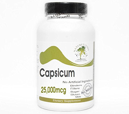 Capsicum 25,000mcg ~ 200 Capsules - No Additives ~ Naturetition Supplements