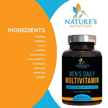Load image into Gallery viewer, Multivitamin for Men - Daily Energy Extra Strength Vitamin Health for Men - with Vitamins A, C, D, E, B12, Zinc, and Minerals - Multimineral Non GMO Multivitamin Supplement Made in USA - 120 Count

