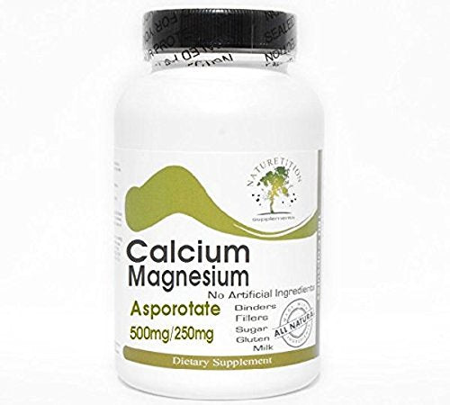 Calcium 500mg and Magnesium Asporotate 250mg ~ 100 Capsules - No Additives ~ Naturetition Supplements