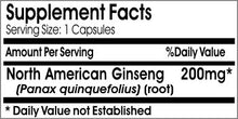 Load image into Gallery viewer, North American Ginseng 200mg // 200 Capsules // Pure // by PureControl Supplements

