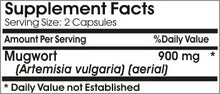 Load image into Gallery viewer, ZJRLY Mugwort 900mg ~ 180 Capsules - No Additives ~ Naturetition Supplements
