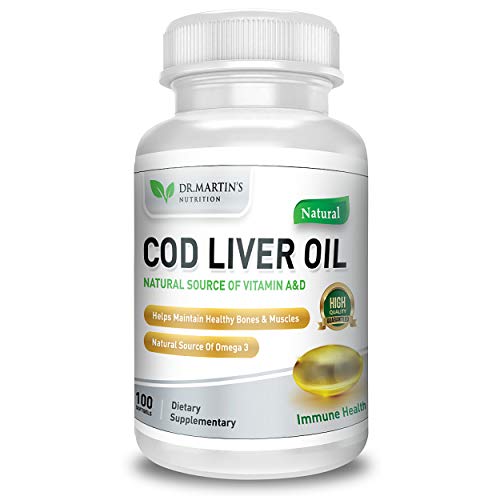 COD Liver Oil | 100 Softgels | Natural Source of Omega 3 Fatty Acids | Triple Strength | Best Immune Health, Healthy Bones & Muscles Dietary Supplement |